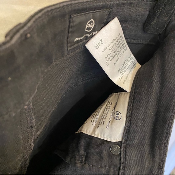 AG Adriano Goldschmied Black Farrah Ankle High Rise Skinny Distressed Fray Hem - Picture 8 of 9